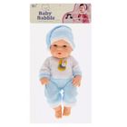 Lean Toys, lalka bobas w niebieskiej piżamce, ruchome rączki i nóżki, 30 cm