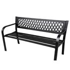 Lean Toys, ławka ogrodowa, metalowa, czarna, 120 cm