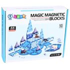 Lean Toys, lodowa kraina, klocki magnetyczne z figurkami, niebieskie, 44 elementy