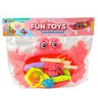 Lean Toys, łowienie rybek na stoliku, gra zręcznościowa, różowy