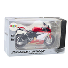 Lean Toys, motocykl metalowy, czerwono biały światła dźwięki