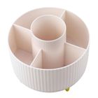 Lean Toys, obrotowy organizer na pędzle kosmetyki, 360°, 5 przegród, biały