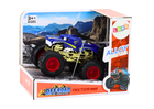 Lean Toys, Offroad, terenówka z gumowymi kołami, pojazd, niebieski