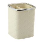 Lean Toys, organizer pojemnik na pędzle, 4 przegrody, biały, 12-9,5 cm