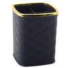 Lean Toys, organizer pojemnik na pędzle, 4 przegrody czarny, 12-9,5 cm