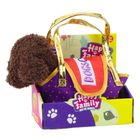 Lean Toys, piesek pudel w torbie na rzep, maskotka, ciemnobrązowy