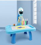 Lean Toys, robot, stolik z projektorem, niebieski
