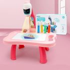 Lean Toys, robot, stolik z projektorem, różowy