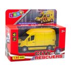 Lean Toys, samochód dostawczy, metalowy pojazd z napędem pull back, 1:32