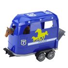 Lean Toys, samochód policyjny z przyczepą do przewozu koni, pojazd interaktywny