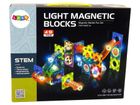 Lean Toys, Świecąca zjeżdżalnia dla kulek, klocki magnetyczne, 49 elementów