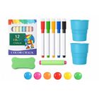 Lean Toys, tablica dwustronna, magnetyczna i kredowa, 48 elementów