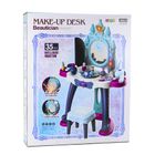 Lean Toys, toaletka z taboretem i akcesoriami, niebieska, 35 elementów