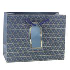 Lean Toys, torba prezentowa geometryczna złote linie, 23-18-10 cm, 1 szt.