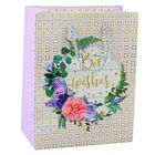 Lean Toys, torba prezentowa, kwiaty, best wishes, 23-18-10,5 cm, 1 szt.