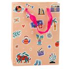 Lean Toys, torba prezentowa naklejki kolorowe znaczki, 23-18-10,5 cm, 1 szt.