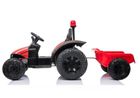 Lean Toys, Traktor z przyczepą, pojazd na akumulator, czerwony