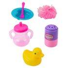 Lean Toys, wanienka akcesoriami do kąpieli dla lalek, różowa