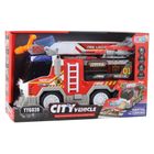 Lean Toys, wóz strażacki z napędem, światło dźwięk