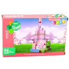 Lean Toys, zamek księżniczki, magnetyczne klocki konstrukcyjne, różowe sześciany piksele, 96 elementów