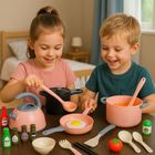 Lean Toys, zestaw kuchenny do gotowania, różowy, 32 elementy