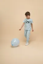 Legginsy chłopięce, niebieskie, Pinokio