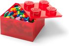 LEGO, Brick 4, pojemnik klocek, transparentny czerwony