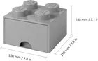 LEGO, Brick 4, pojemnik klocek z szufladą, szary
