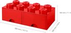 LEGO, Brick 8, pojemnik klocek z dwoma szufladami, czerwony