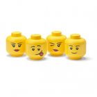 LEGO, Zestaw 4 mini głów, pojemniki