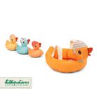 Lilliputiens, Kaczka i 3 magnetyczne kaczątka, zestaw do kąpieli, 9m+