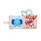 Lilliputiens, Lew Jack, mini-książeczka wielofunkcyjna z szeleszczącą folią i gryzakiem, 6m+