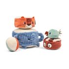 Lilliputiens, piramida sensoryczna z grzechotkami, miękka, zwierzątka, 12m+