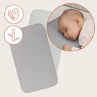 Lionelo, bambusowe prześcieradło z gumką, biały/szary, 42-80 cm, 2 szt.