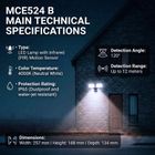 Maclean, ścienna lampa LED, z czujnikiem PIR, 20W, 1500LM, IP65, NEUTRAL WHITE 4000K, czarna, MCE524 B