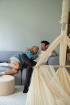 Membantu, Premium, hamak-huśtawka dla bliźniąt, podwójna, beżowa