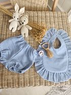 MimiNu, Bloomersy, muślinowe majtki na pieluchę, jeans, rozmiar S, 0-1 l.