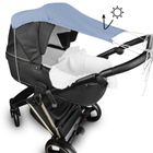 MimiNu, daszek do wózka, przeciwsłoneczna osłonka, muślin bawełniany, jeans