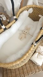 MimiNu, kokon, muślinowa poduszka ergonomiczna, śmietanka