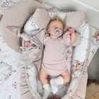 MimiNu, Lili, antywstrząsowa poduszka podróżna, motylek, velvet, pudrowy róż