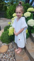 MimiNu, muślinowe ponczo plażowe, szybkoschnące, śmietanka, 1-4 l.