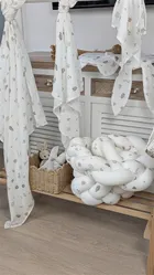 MimiNu, pieluszka muślinowa, listki beż, 30-30 cm, 2 szt.