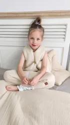 MimiNu, śpiworek z nogawkami, muślin, ciepły beż, całoroczny, TOG 2-2.5, rozmiar S, 1-2.5 l