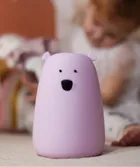 Miś, lampka silikonowa, duża, lawendowa