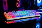 Modecom, Volcano Lanparty, Pudding Edition, klawiatura mechaniczna, biała RGB, niebieski przełącznik