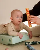 Modu, Baby Activity Set, zestaw klocków aktywizujących z funkcją jeździka, Ocean Mint/Forest Green