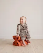 Modu, Kids Stool, sensoryczny blok piankowy, zestaw uzupełniający do klocków aktywizujących, Burnt Orange/Dusty Green