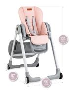 MoMi, Luxuria, krzesełko do karmienia, różowe, 6m+