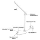 Montis, lampka biurkowa LED, biała 230v + USB, MT042