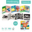 Mudpuppy, dwustronna kontrastowa książeczka harmonijka, pojazdy